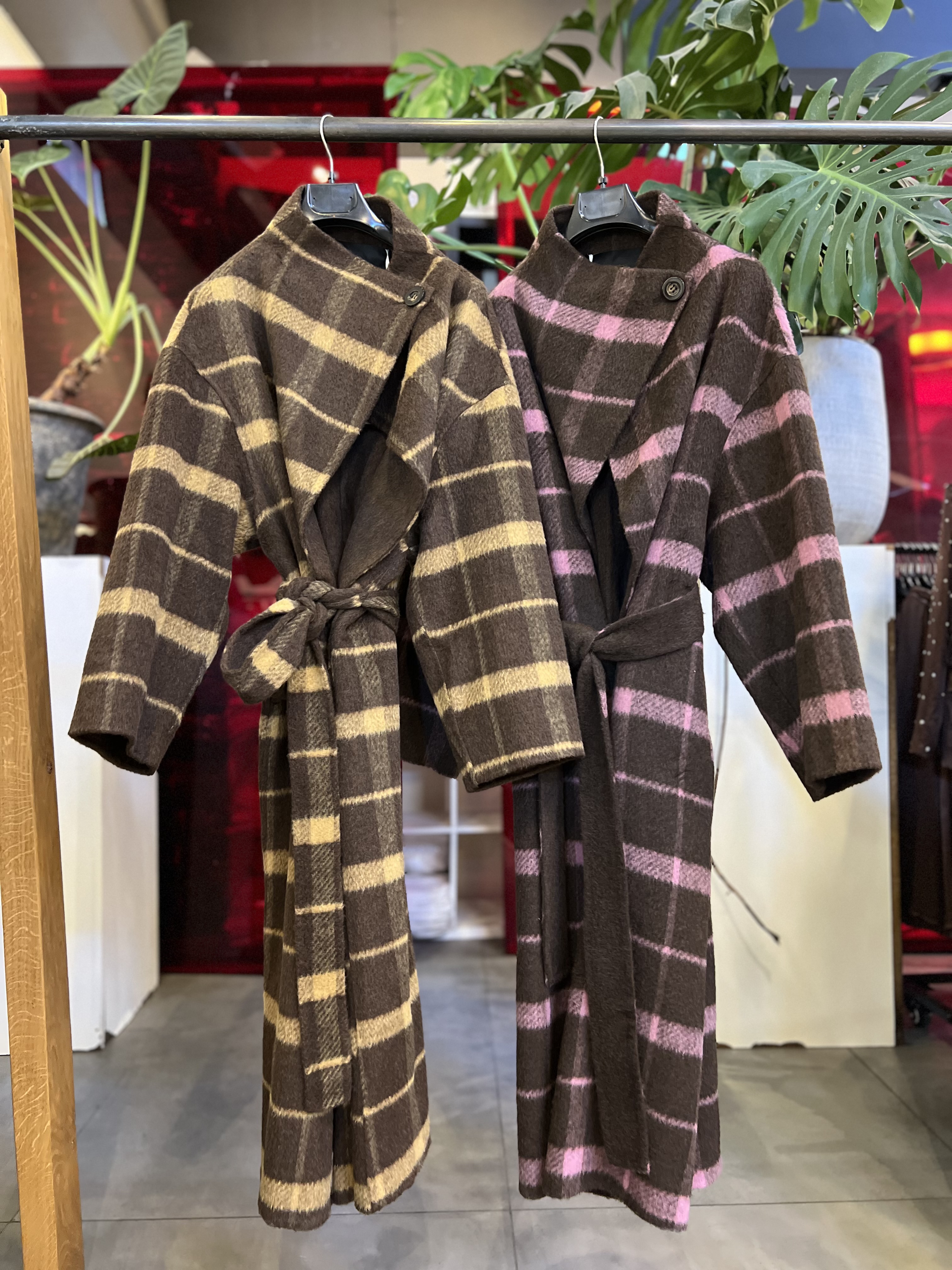 Cappotto a vestaglia a quadri