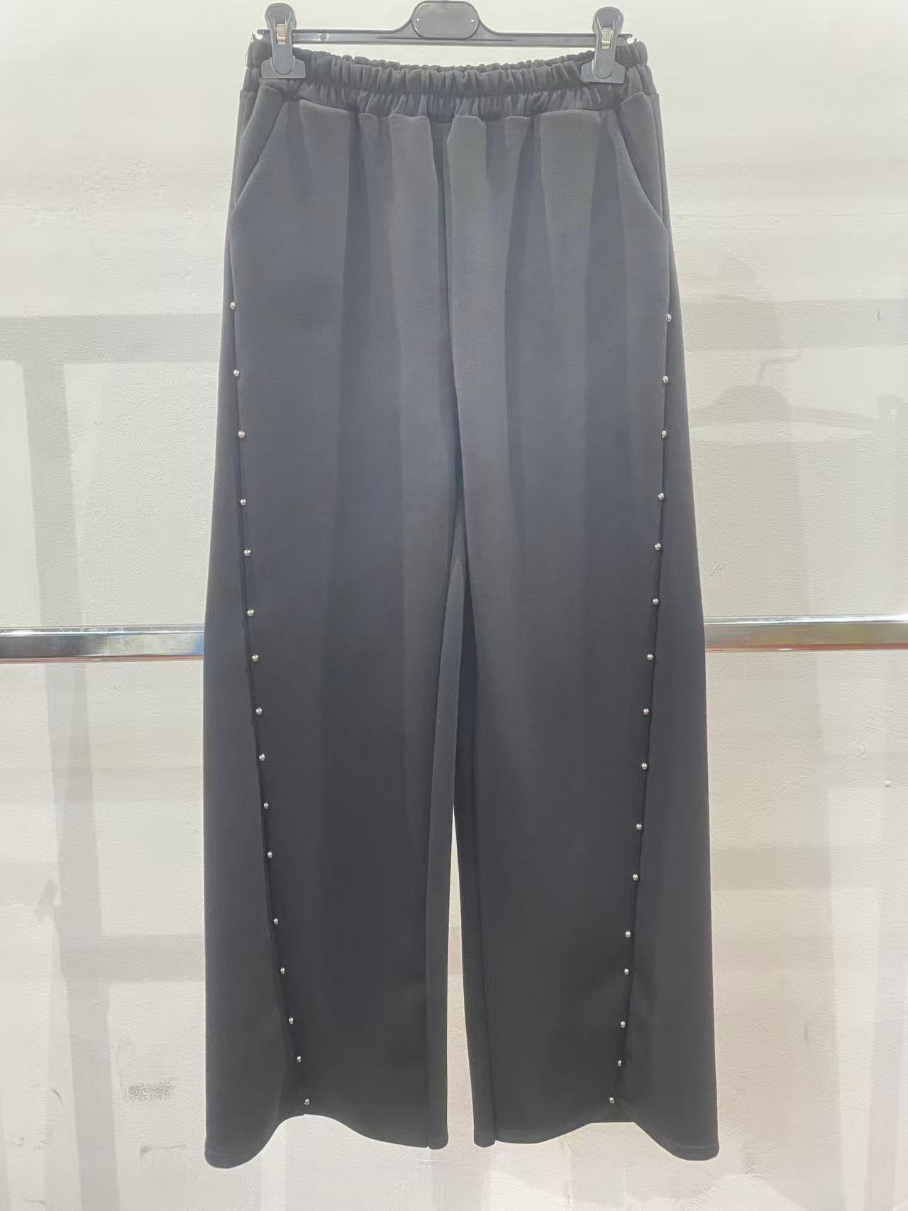 PANTALONE FELPA BORCHIE