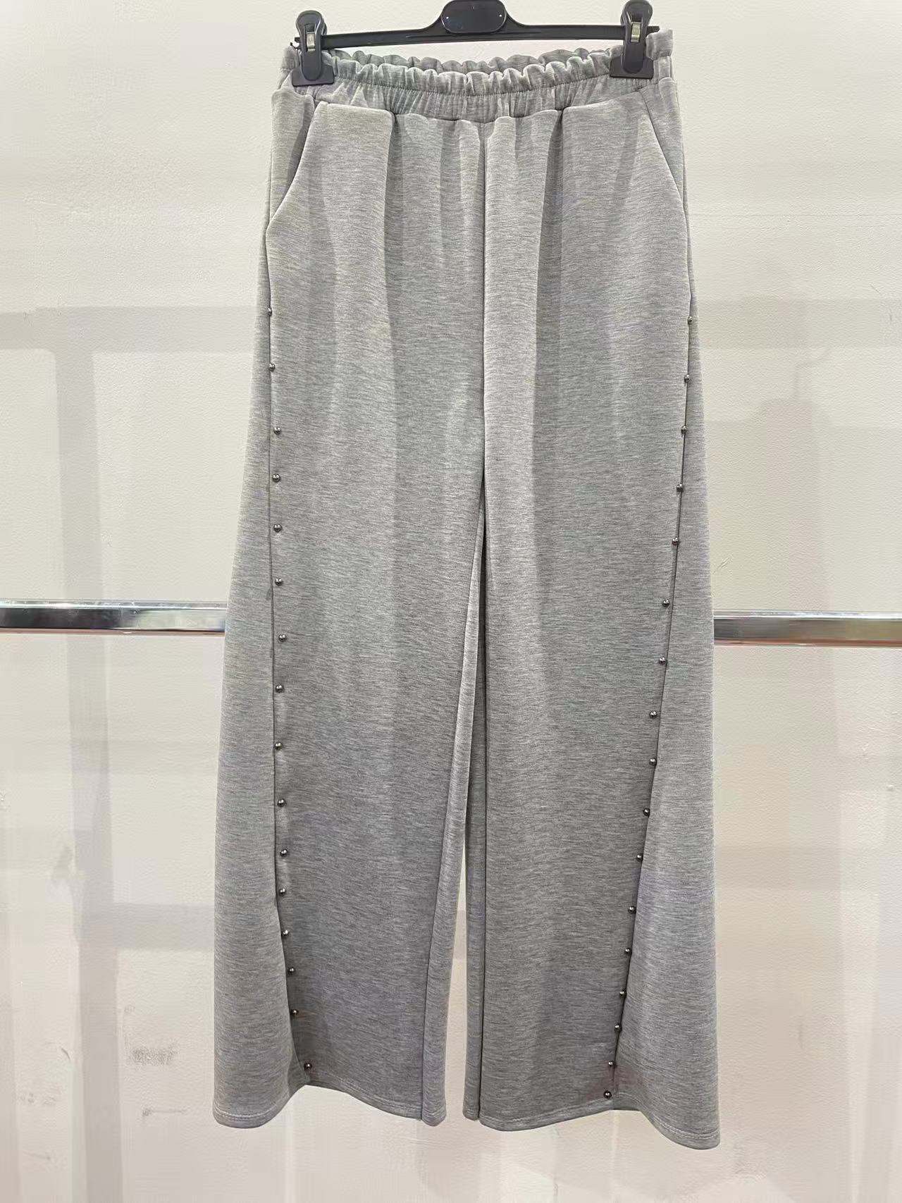 PANTALONE FELPA BORCHIE
