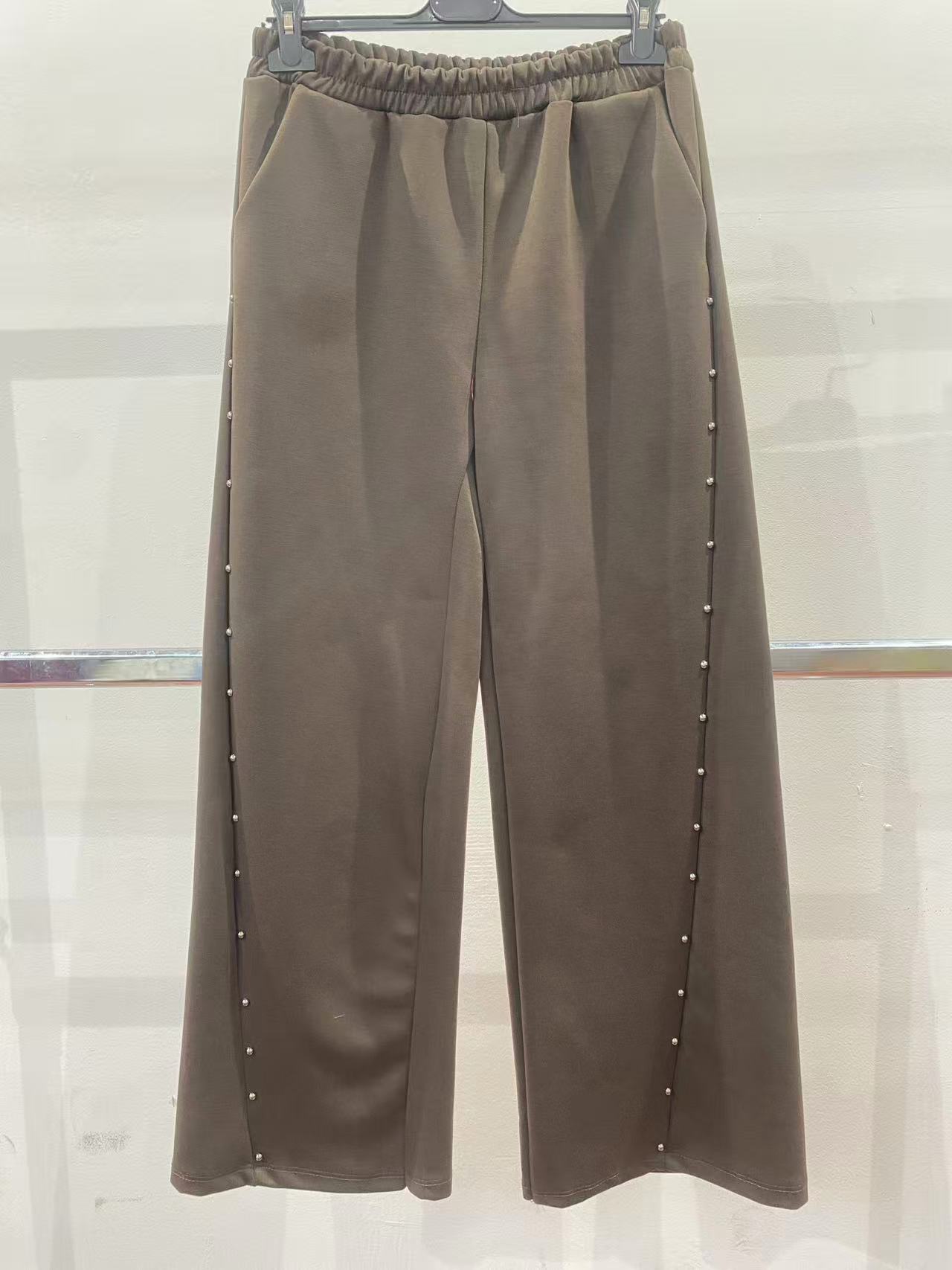 PANTALONE FELPA BORCHIE
