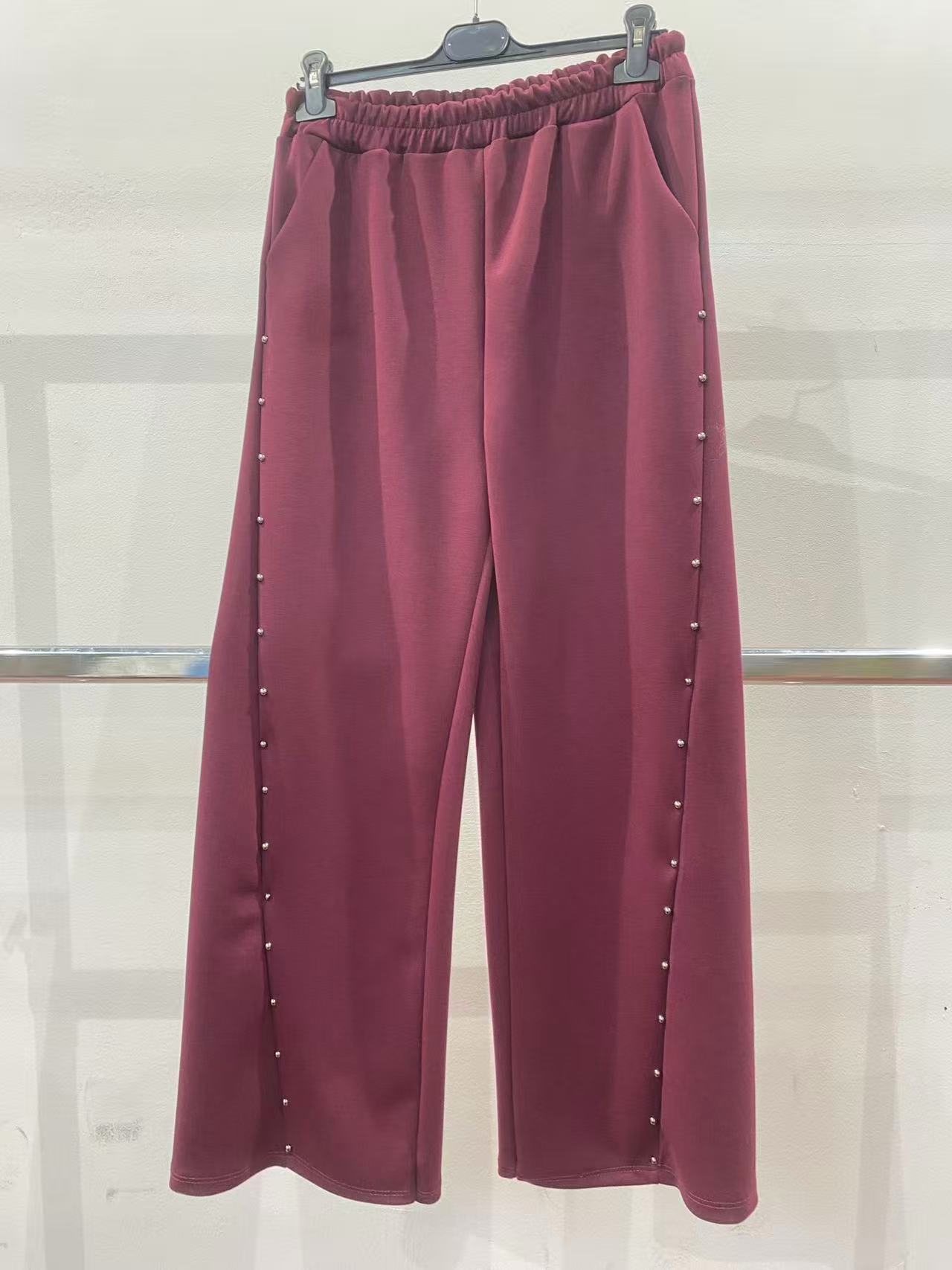 PANTALONE FELPA BORCHIE