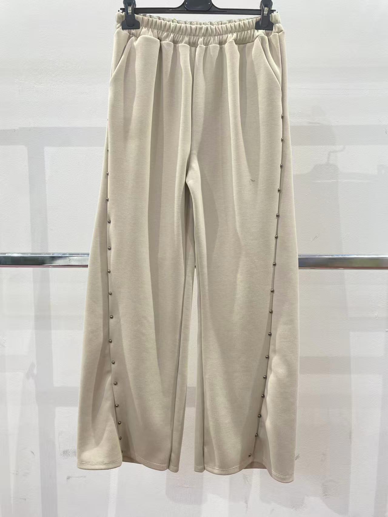 PANTALONE FELPA BORCHIE