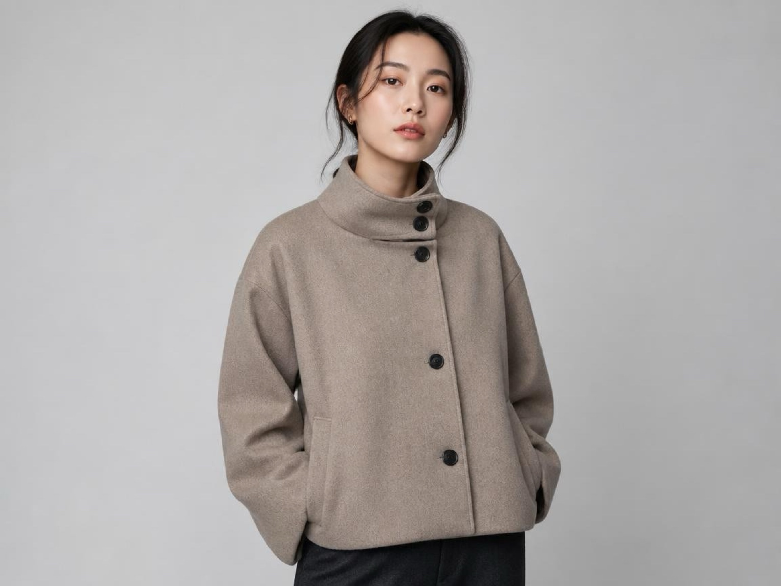 FUNNEL NECK SHORT COAT