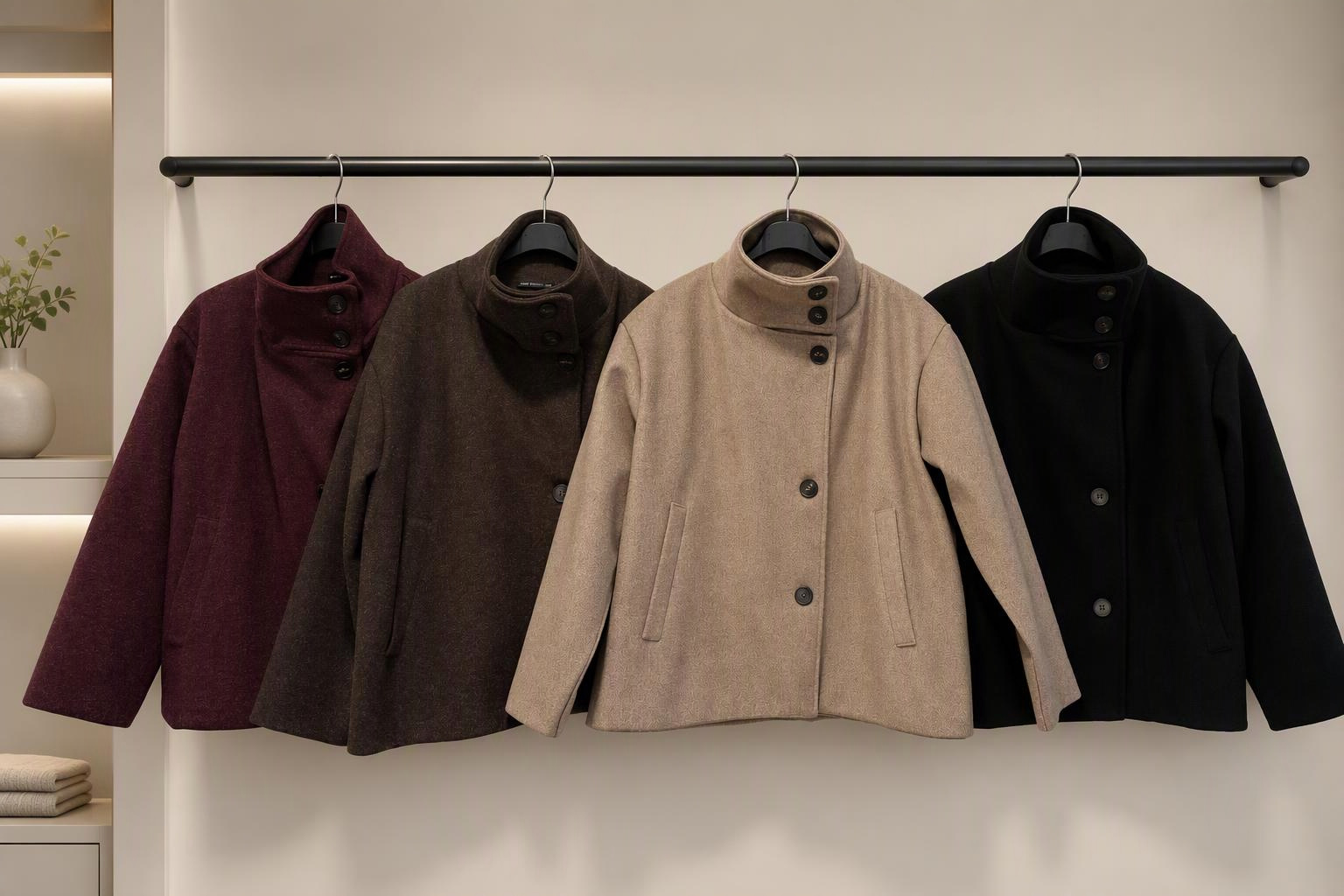 FUNNEL NECK SHORT COAT