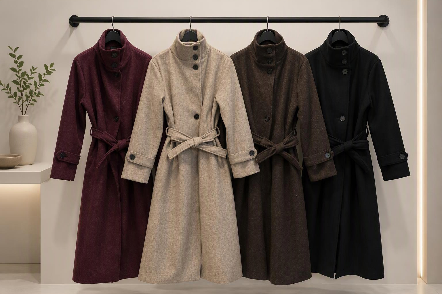 LONG FUNNEL NECK COAT