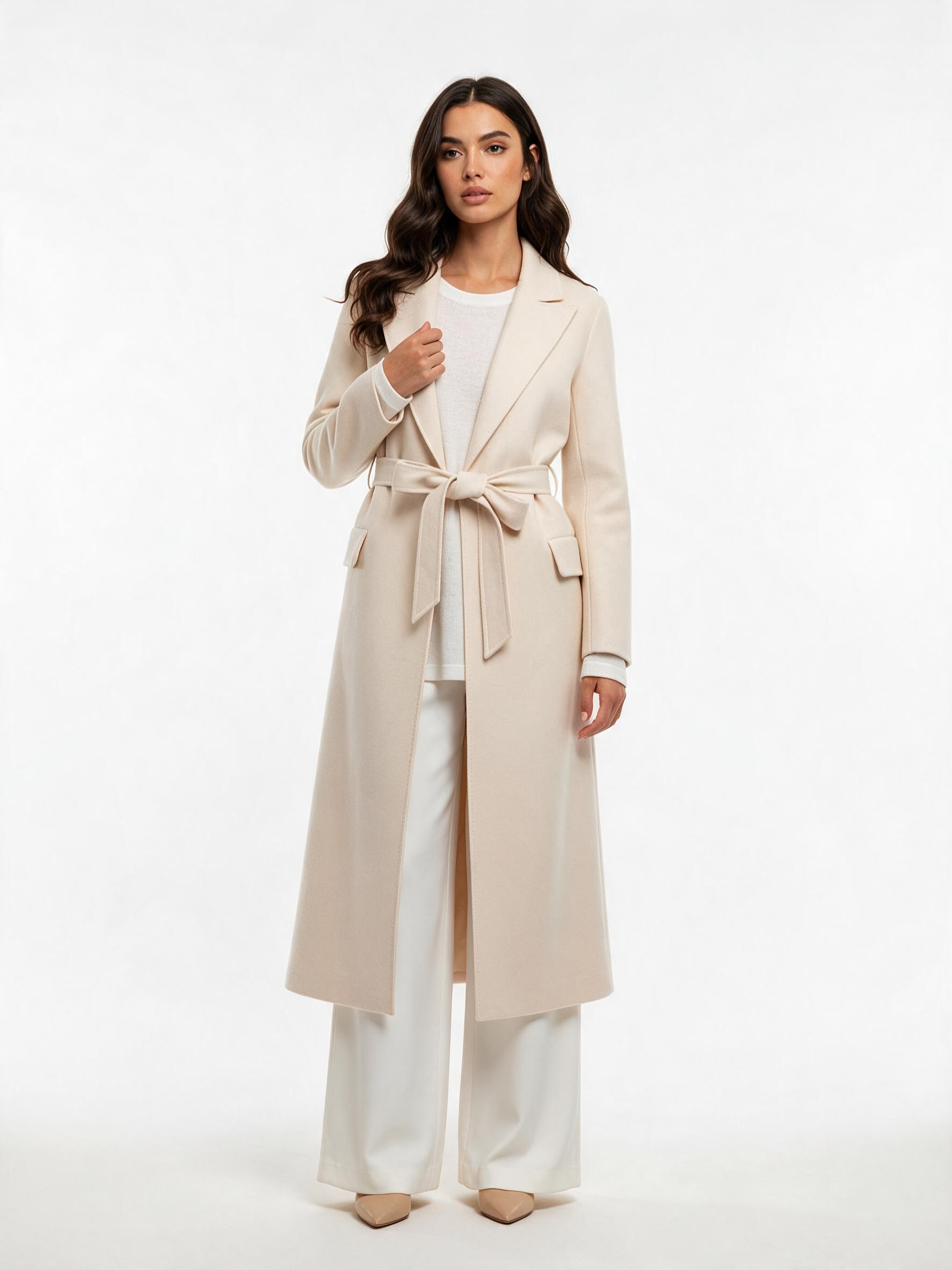 Long tie-up coat