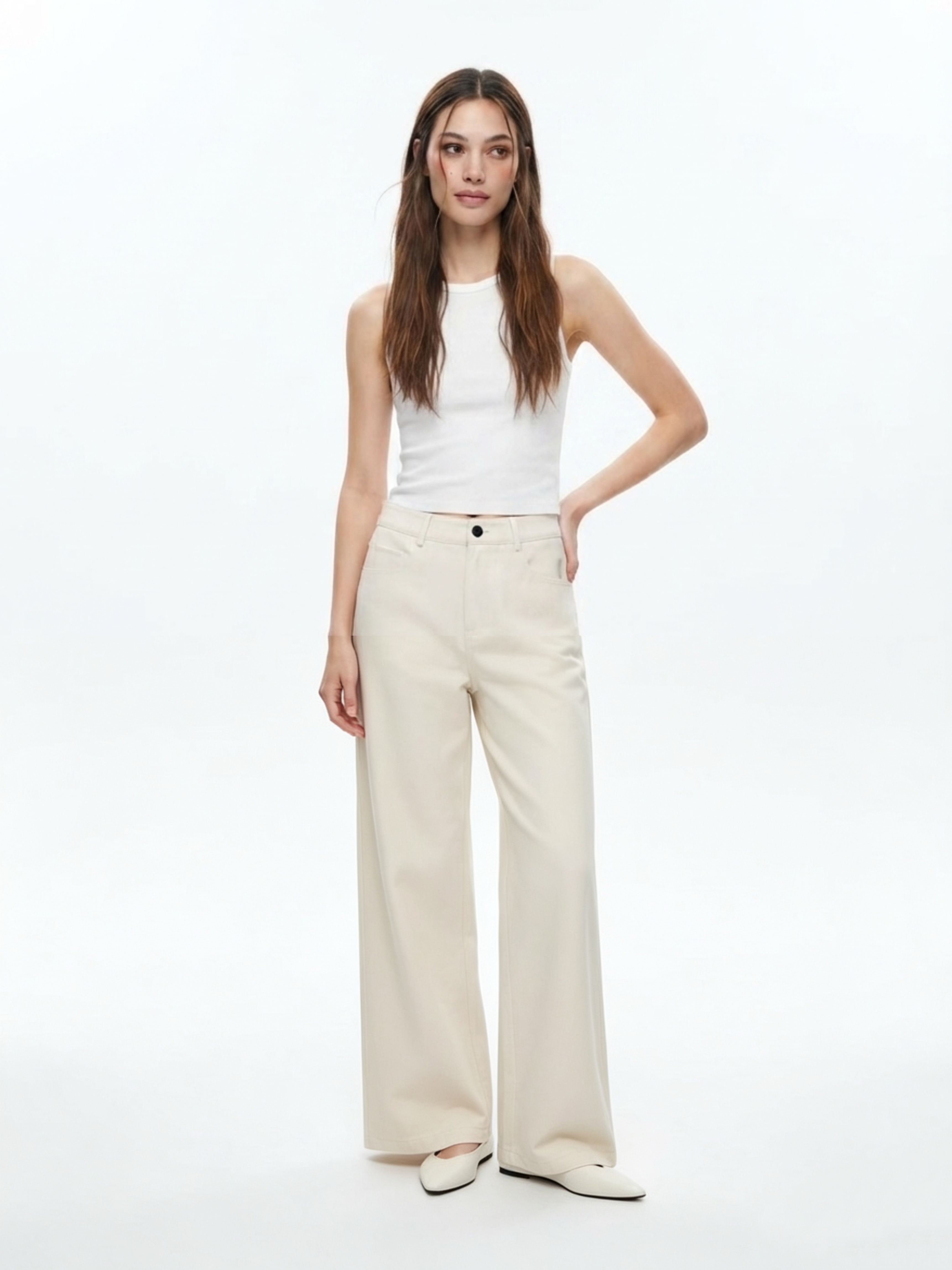 Wide tailored trousers