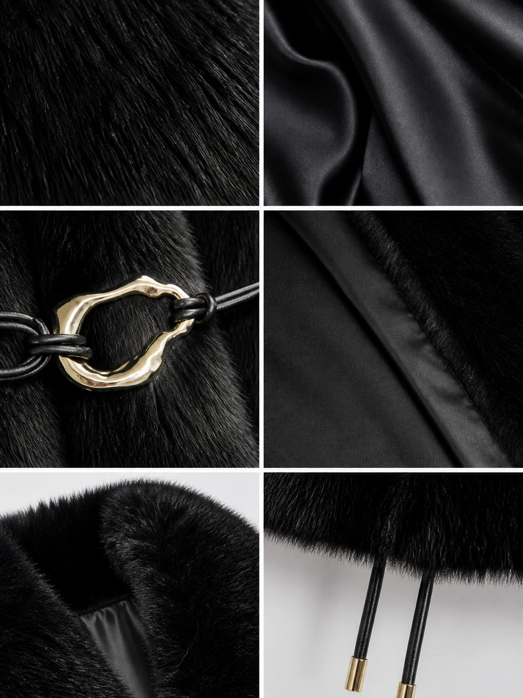 Faux fur coat with belt