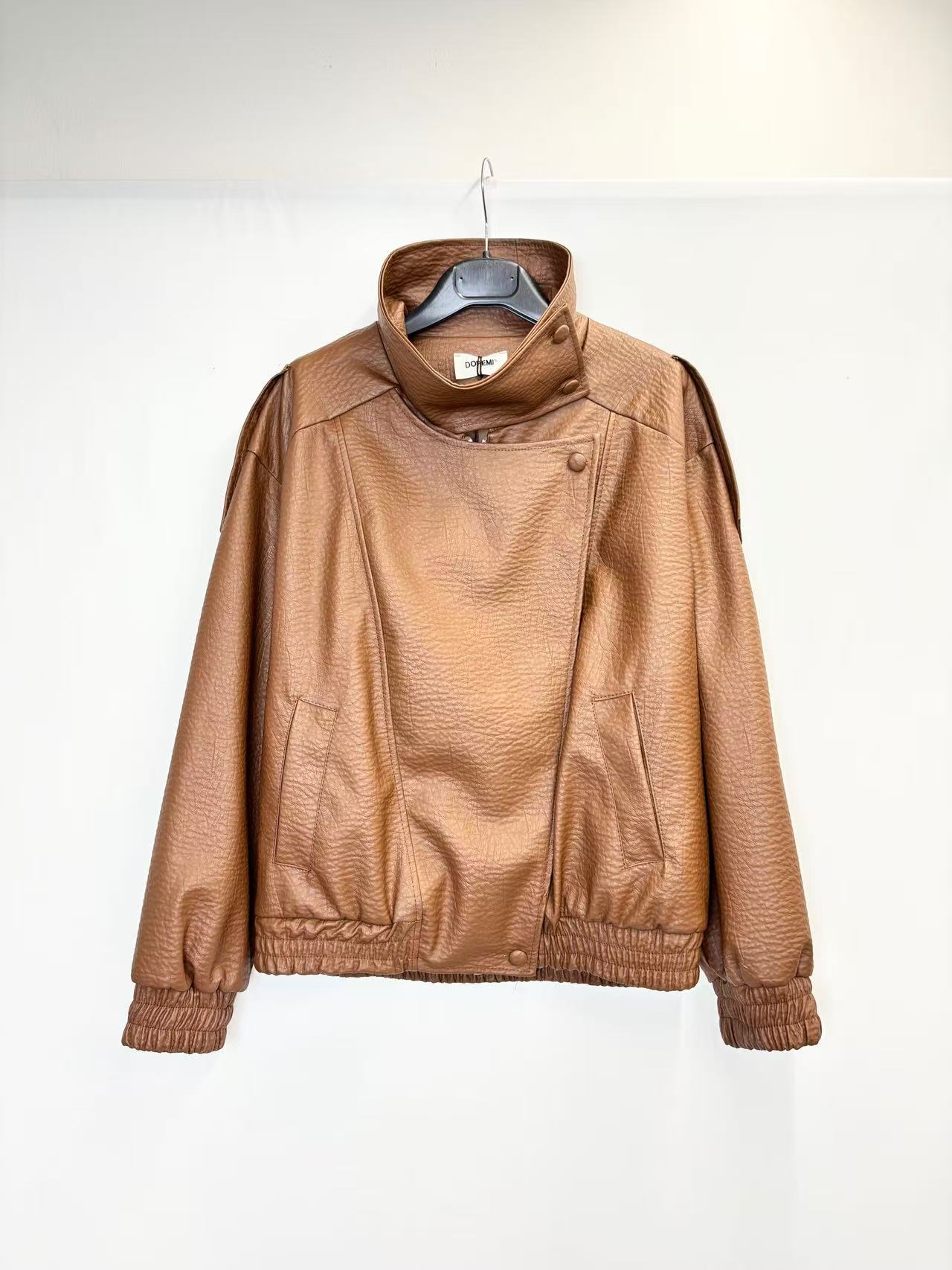 Oversized leather jacket