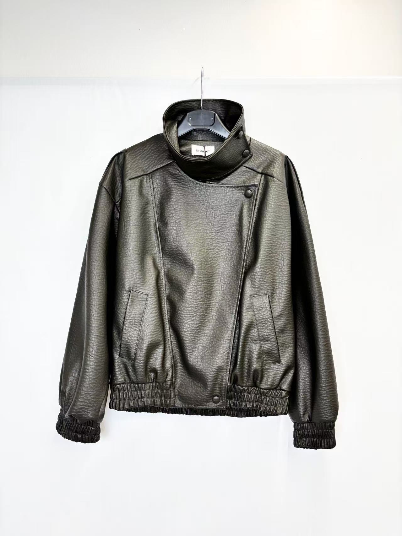 Oversized leather jacket