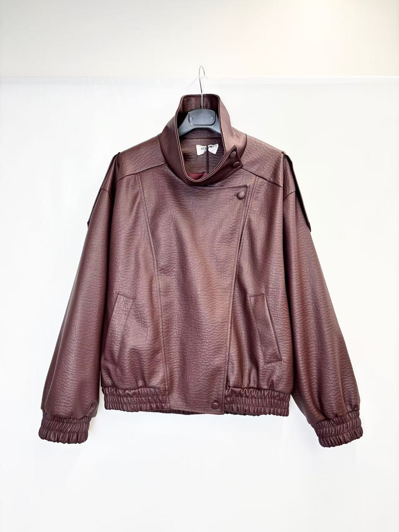 Oversized leather jacket