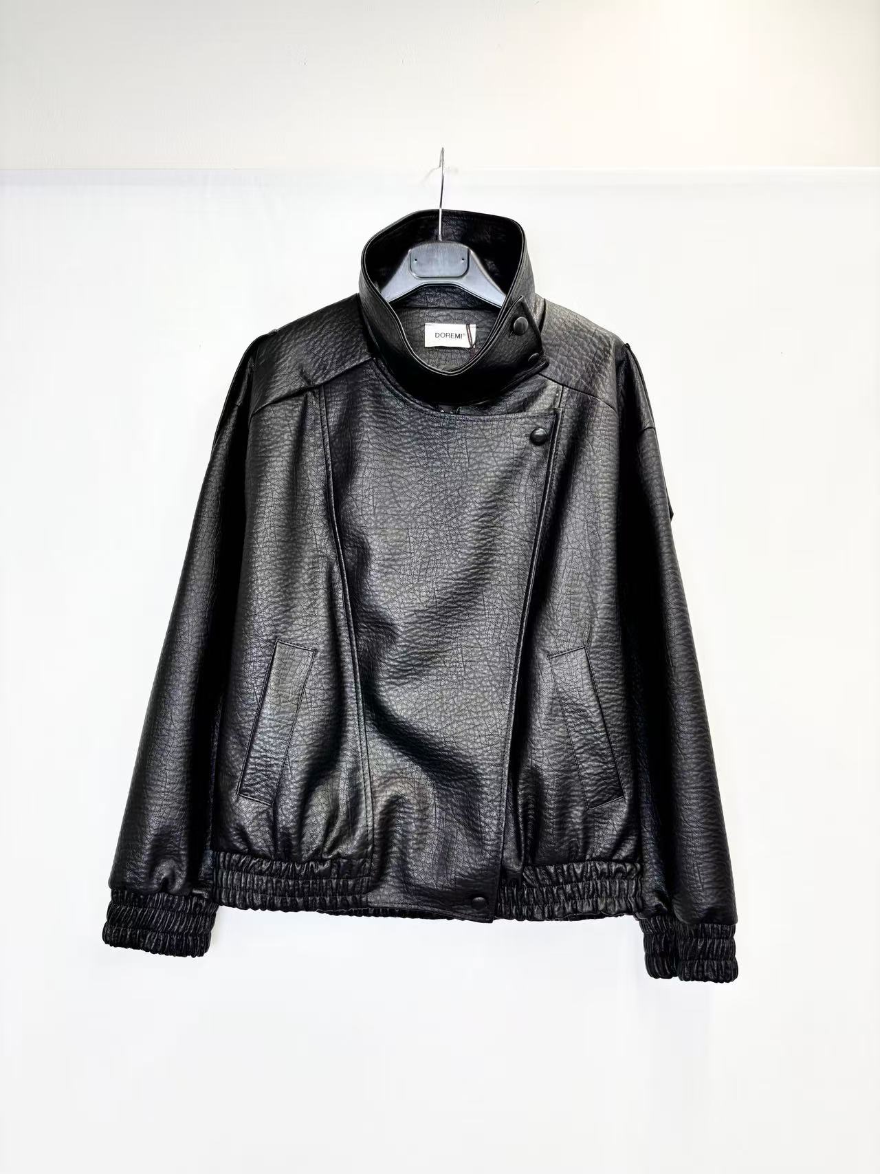Oversized leather jacket