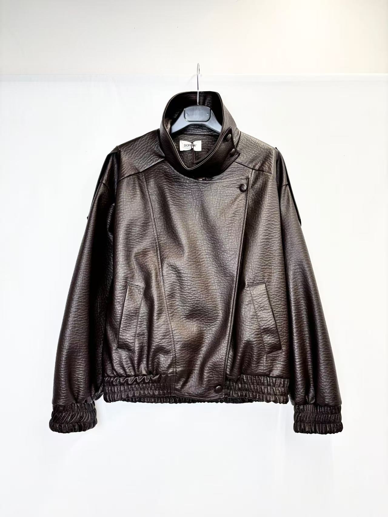 Oversized leather jacket