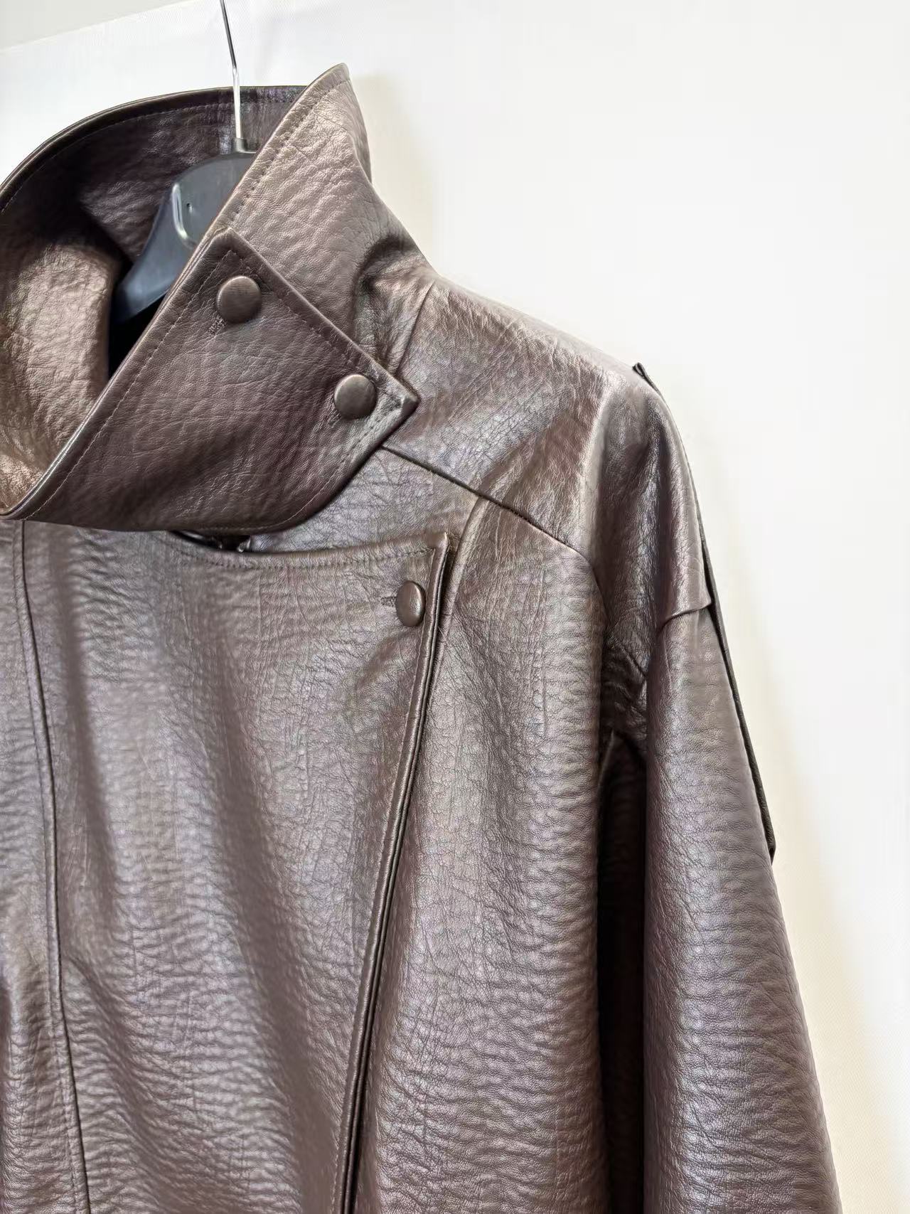Oversized leather jacket