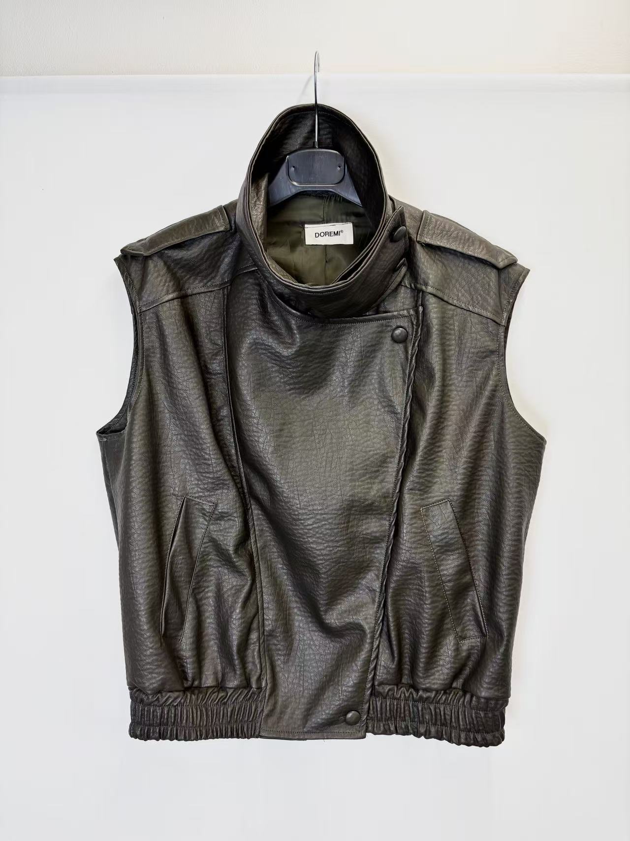 Sleeveless leather vest