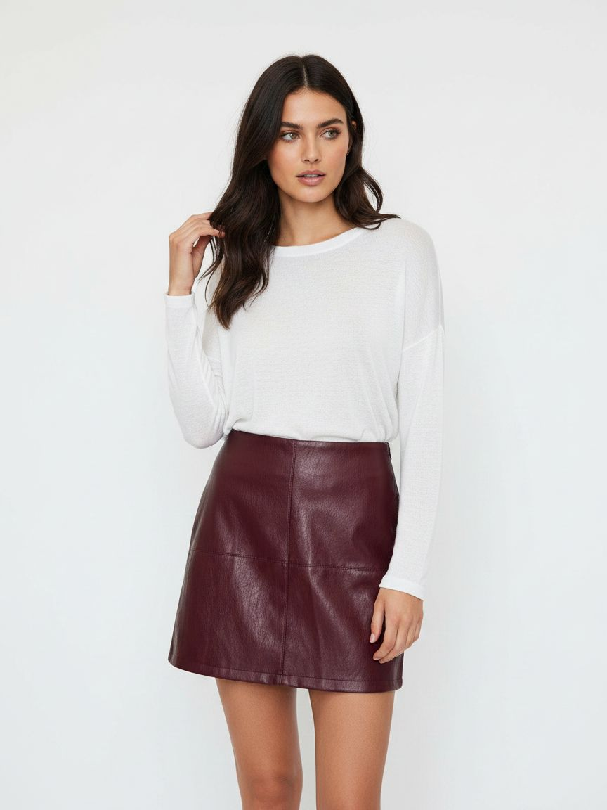FAUX LEATHER MINI SKIRT