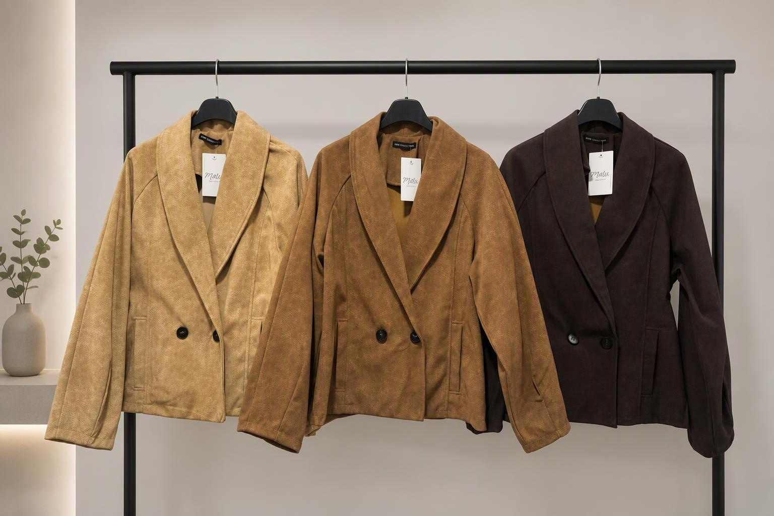 SUEDE DOUBLE BREASTED SHORT JACKET