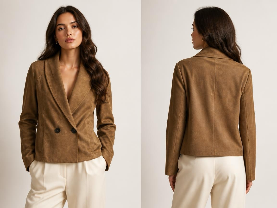 SUEDE DOUBLE BREASTED SHORT JACKET