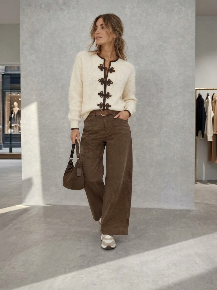 Cardigan in maglia con alamari