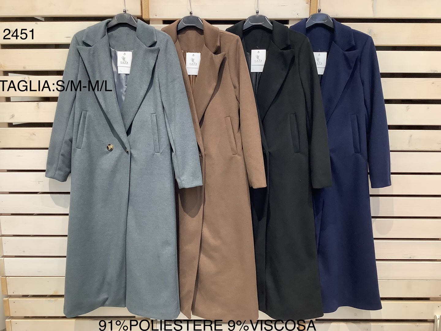 Cappotto lungo con revers
