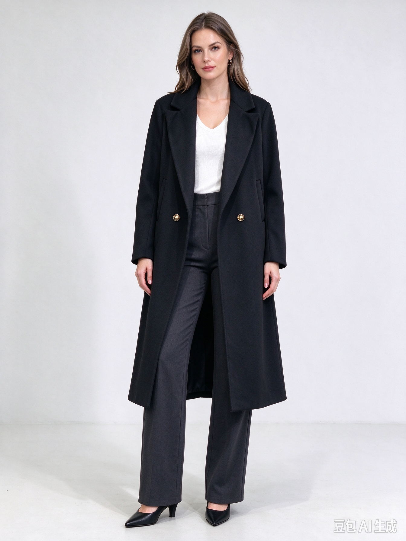 Cappotto lungo con revers