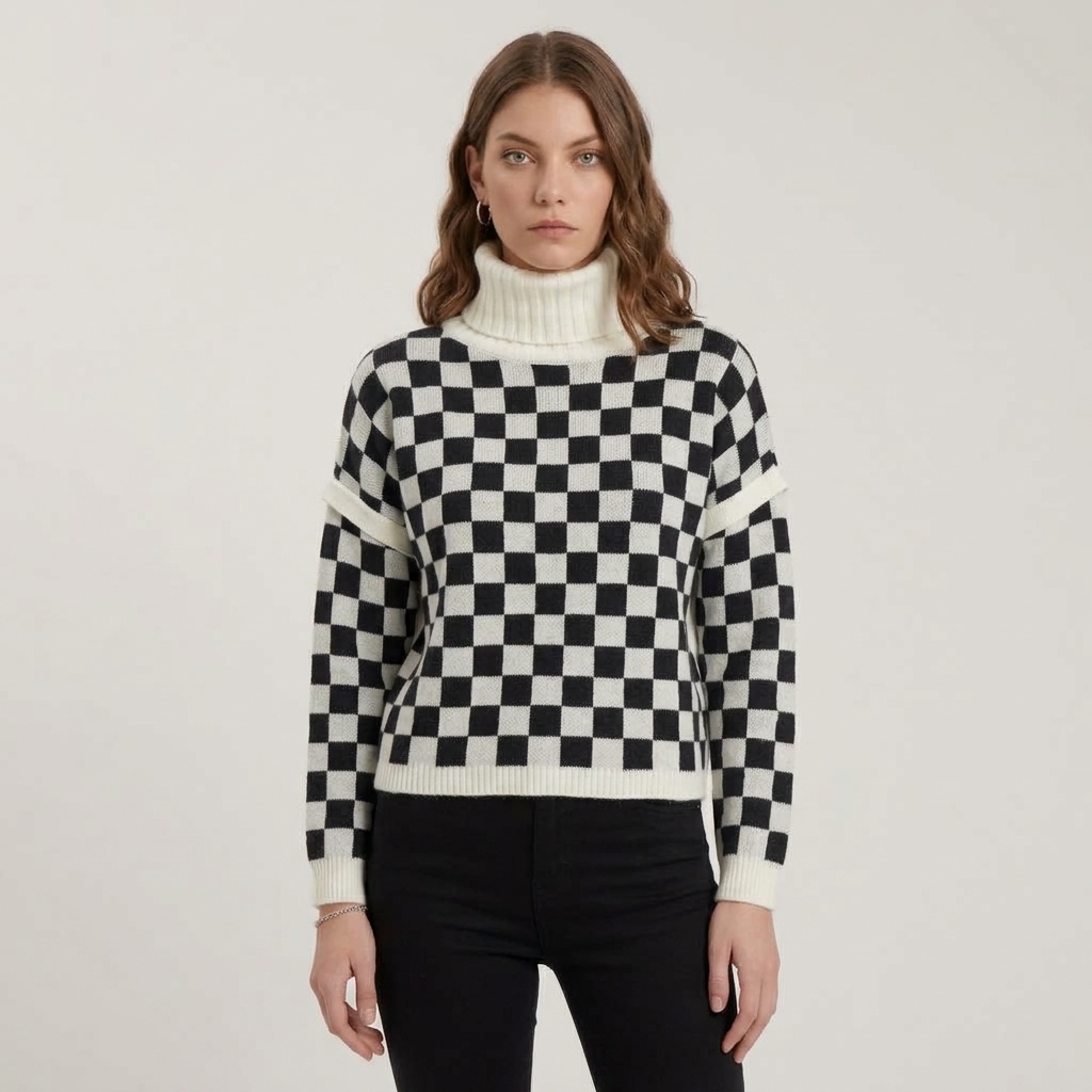 Check pattetrn sweater