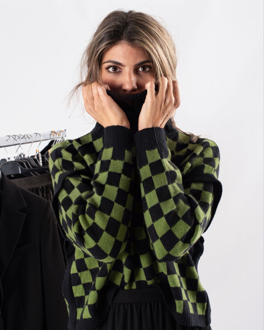 Check pattetrn sweater