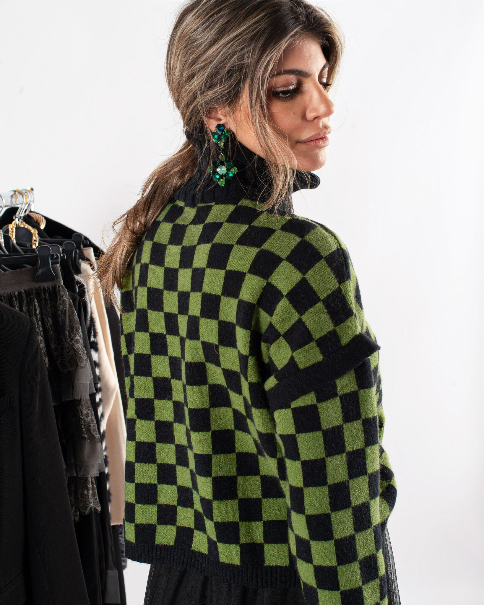 Check pattetrn sweater